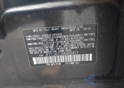 2017 Subaru Forester 2.5I Premium z USA, uszkodzony, nr VIN JF2SJAEC1HH488453